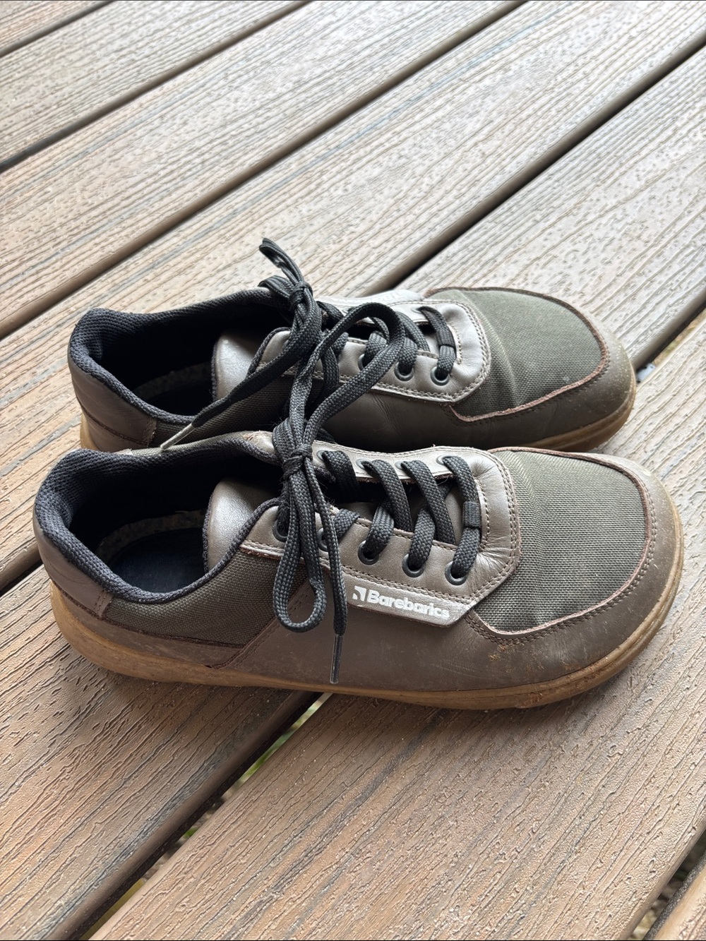 Barebarics Bravo - Carob Brown barefoot sneakers low top lace up shoes size 39